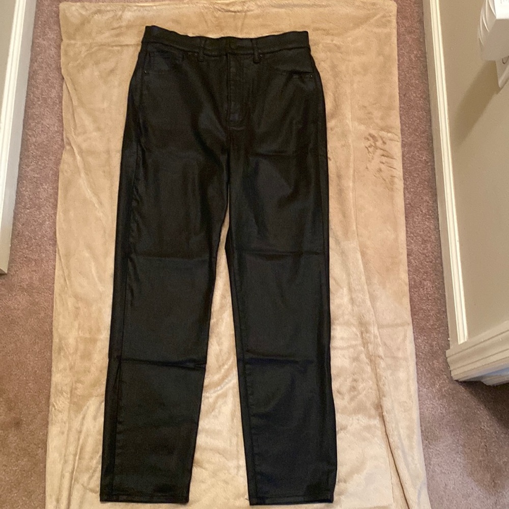 Express coated black straight leg jean